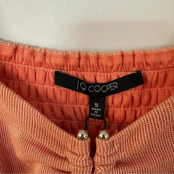 19 Cooper Nordstrom Women's Short Sleeve Salmon Off-Shoulder Maxi Dress Sz S NWT - Picture 12 of 16